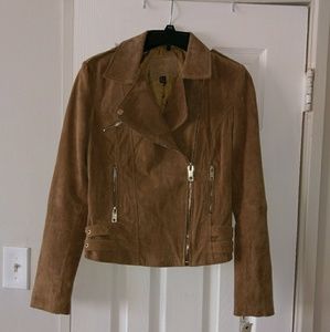 NWT Light Brown Suade Leather Jacket